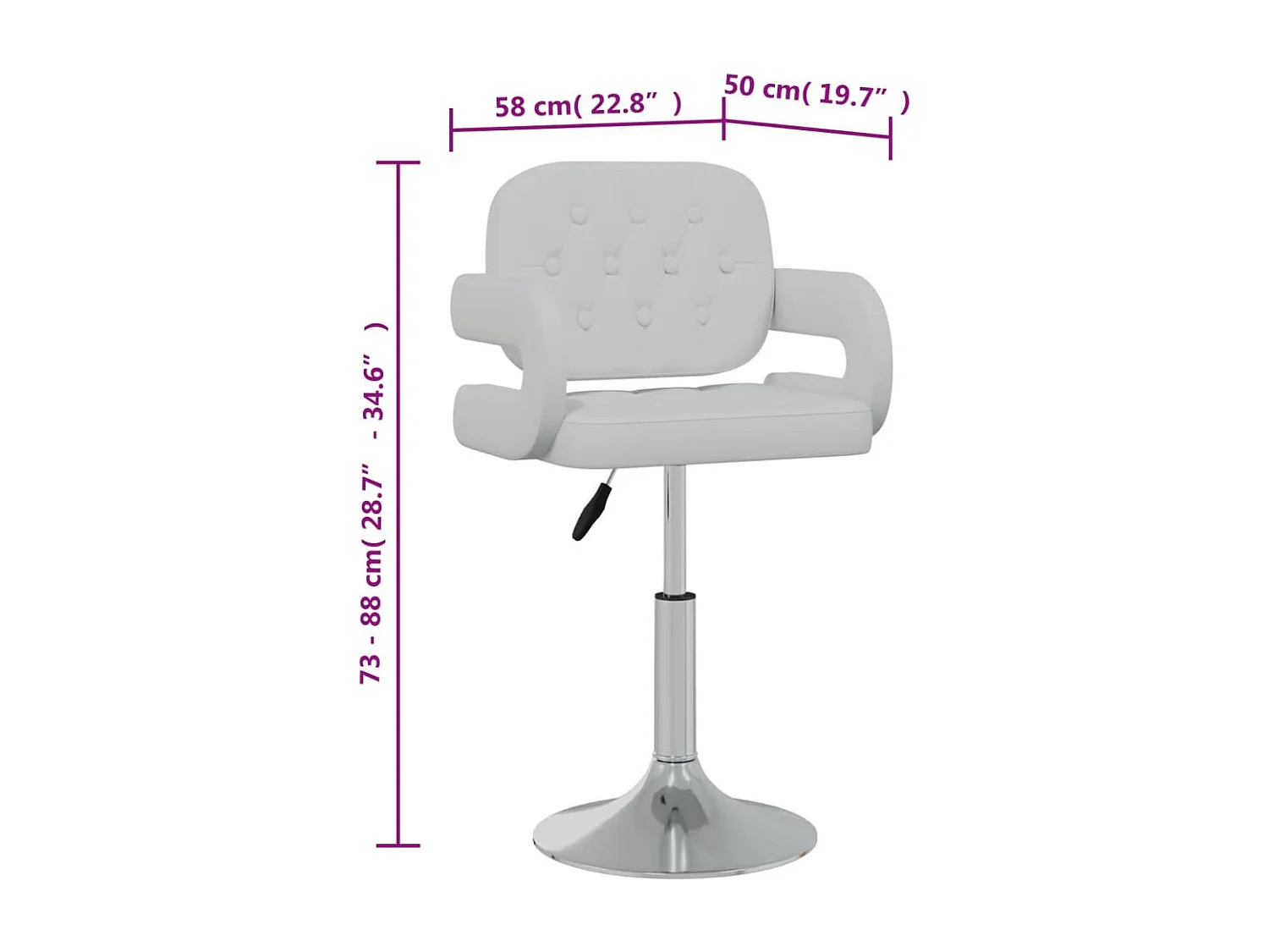 Sillas de comedor giratorias 2 unidades cuero sintético blanco