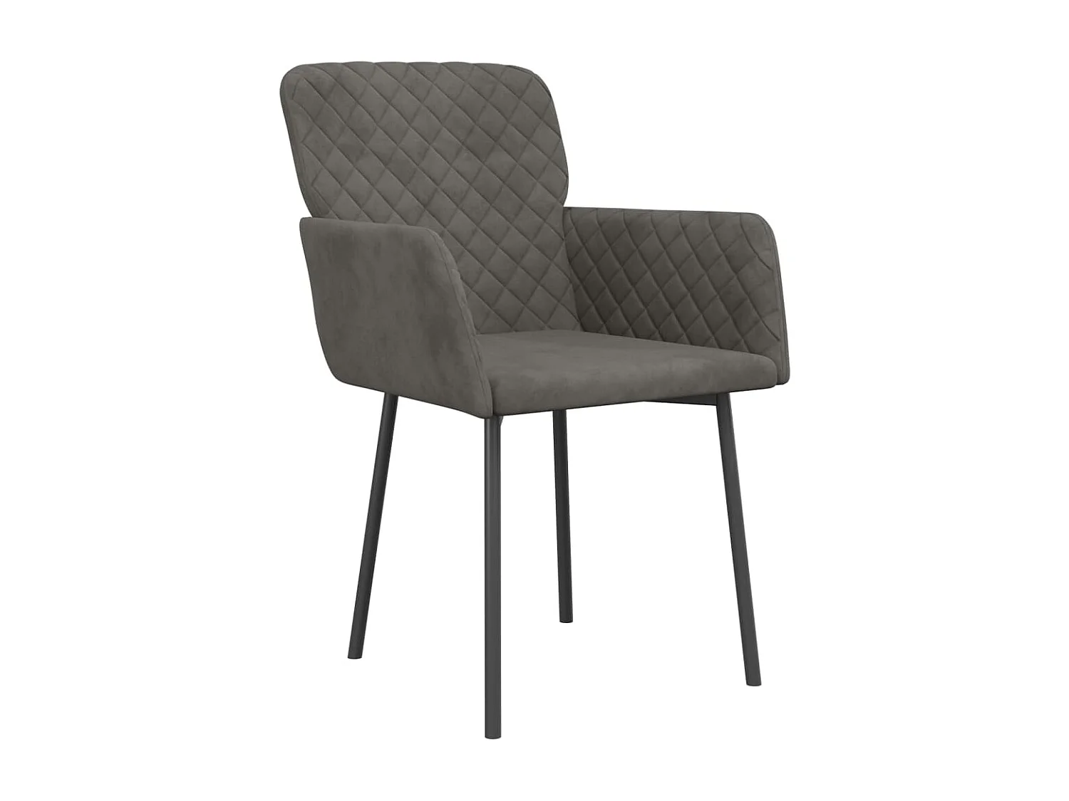 Chaises à manger lot de 2 Gris foncé Velours