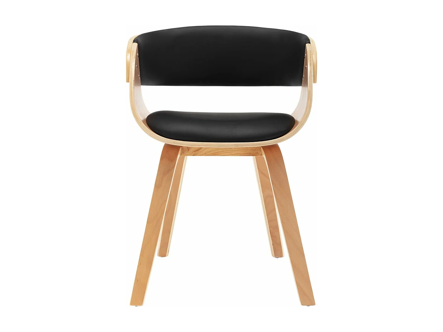 Eetkamerstoelen 6 st gebogen hout en kunstleer zwart