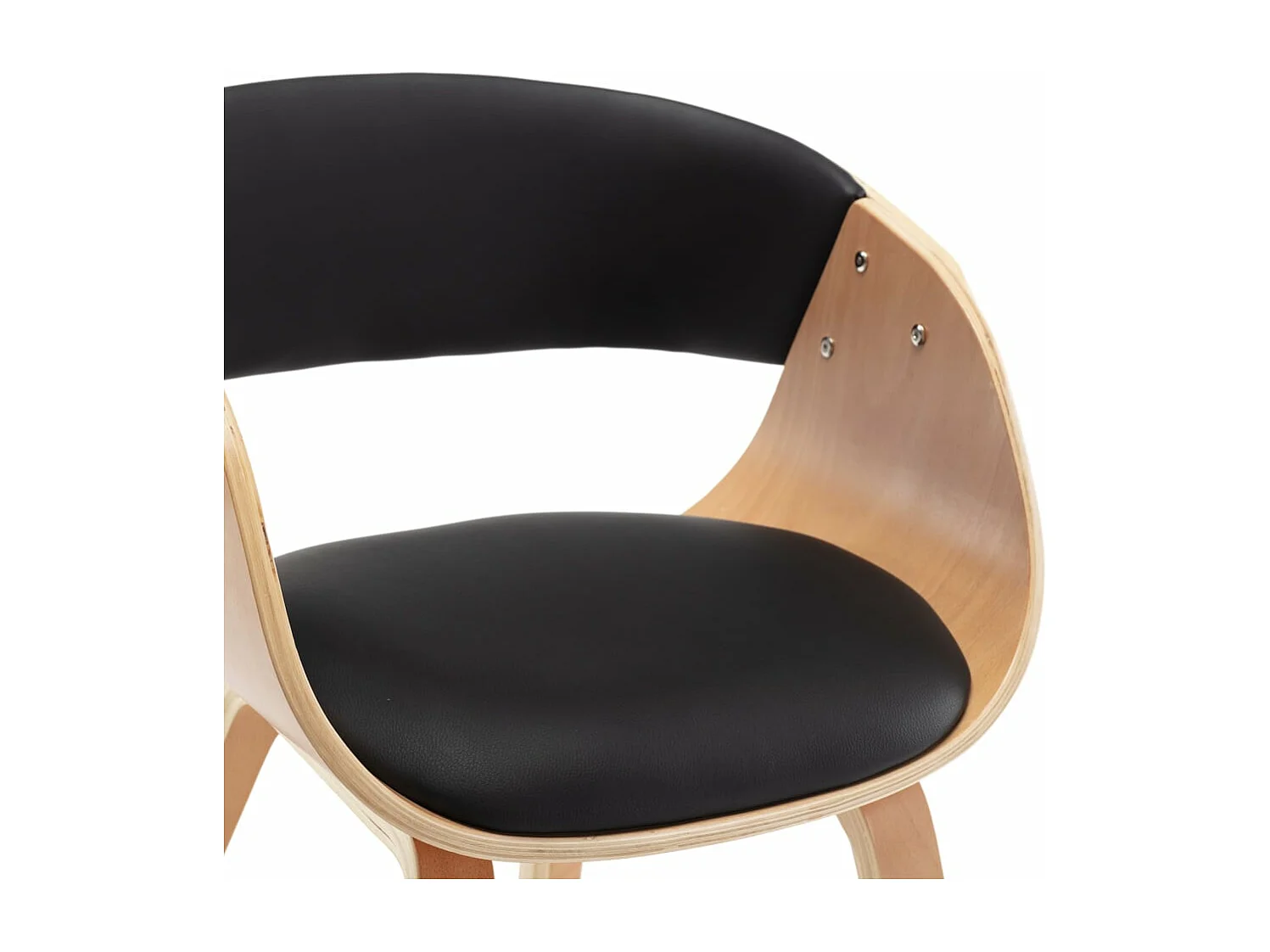 Chaises à manger lot de 6 noir bois courbé et similicuir