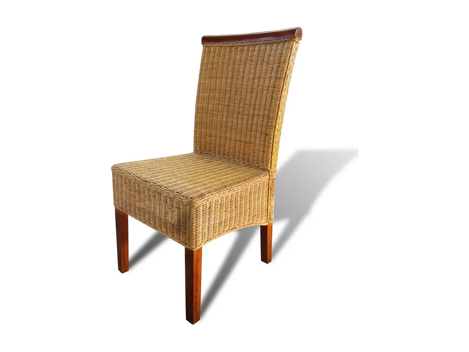 Sillas de comedor 2 unidades ratán natural marrón