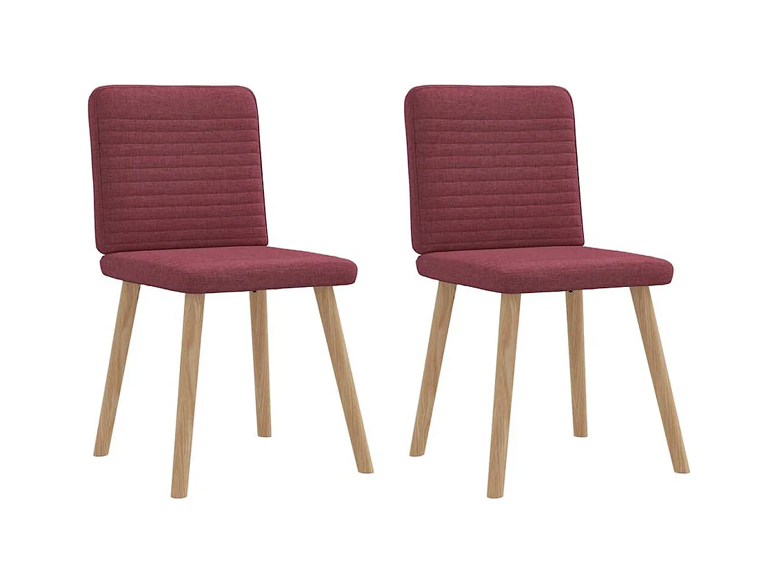 Chaises à manger lot de 2 rouge bordeaux tissu