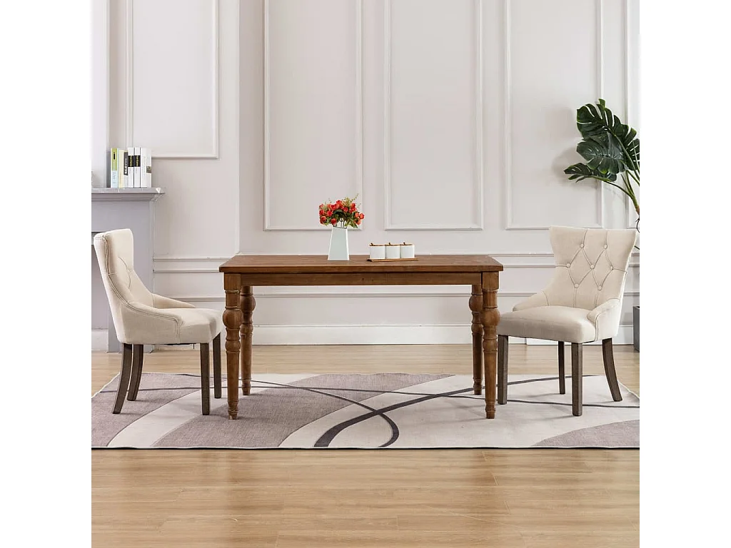 Chaises à manger lot de 2 beige tissu