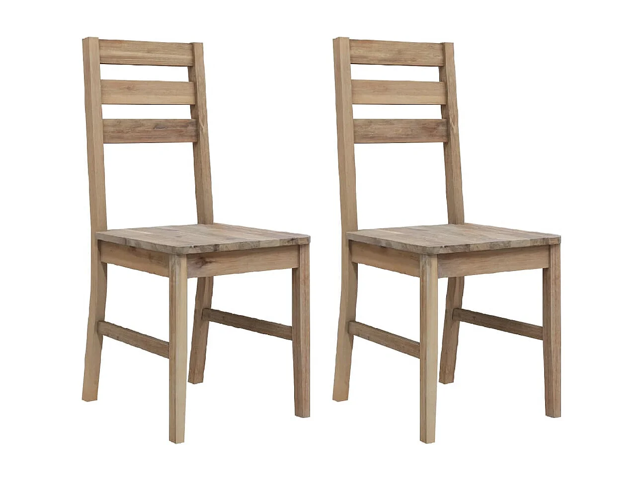Chaises à manger lot de 2 bois d'acacia solide