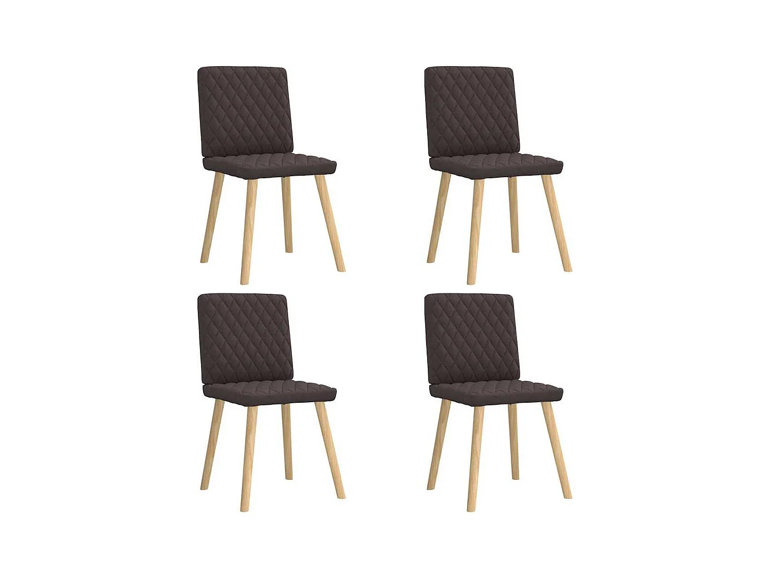 Chaises à manger lot de 4 marron foncé tissu
