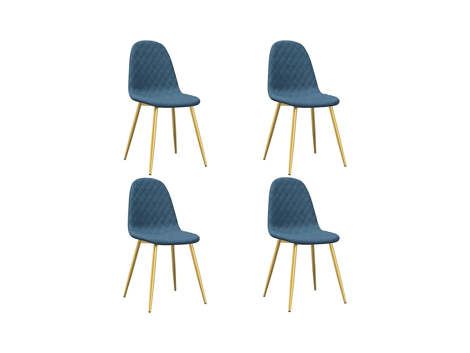 Chaises à manger lot de 4 bleu velours