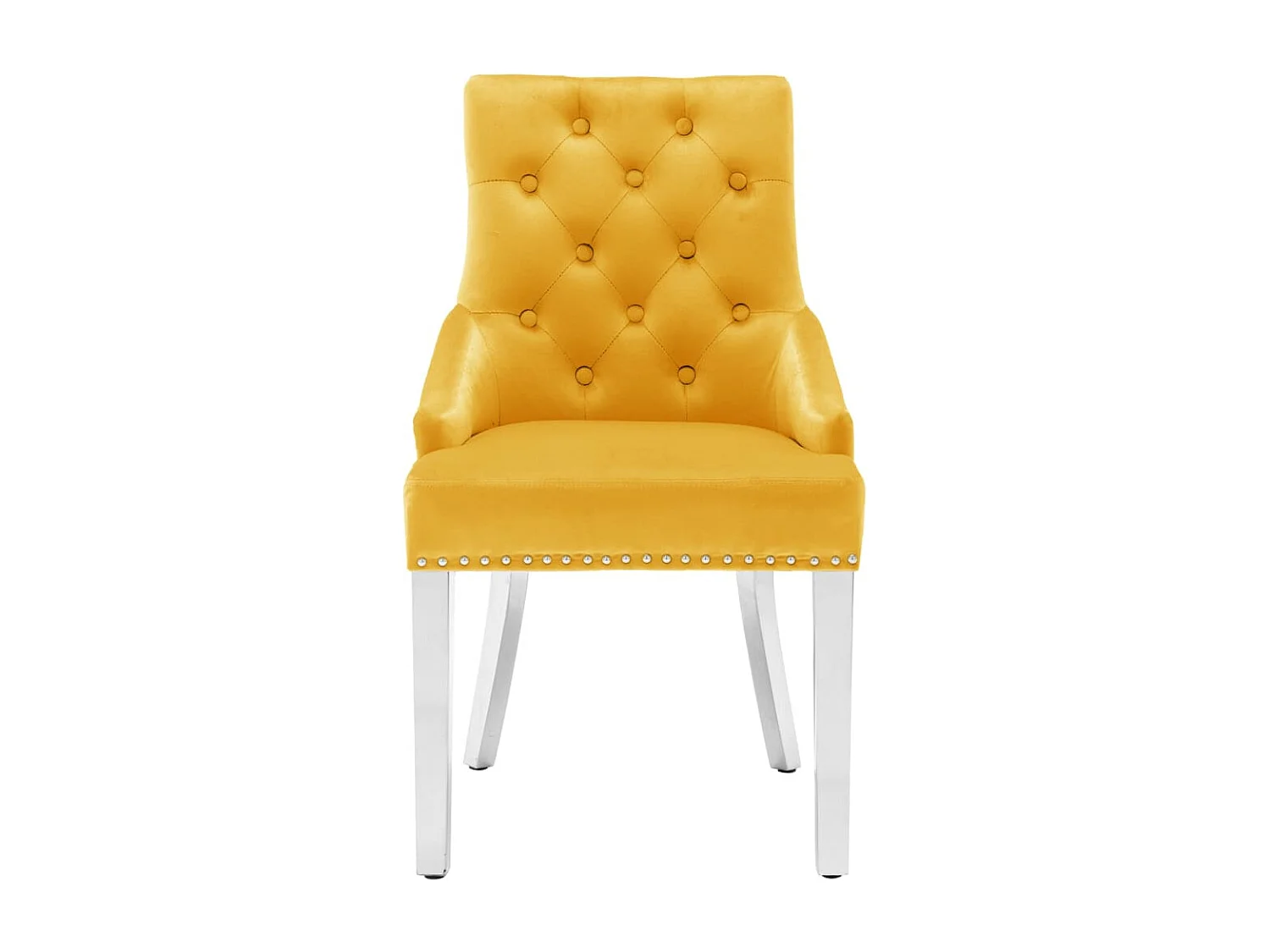 Eetkamerstoelen 2 st fluweel geel