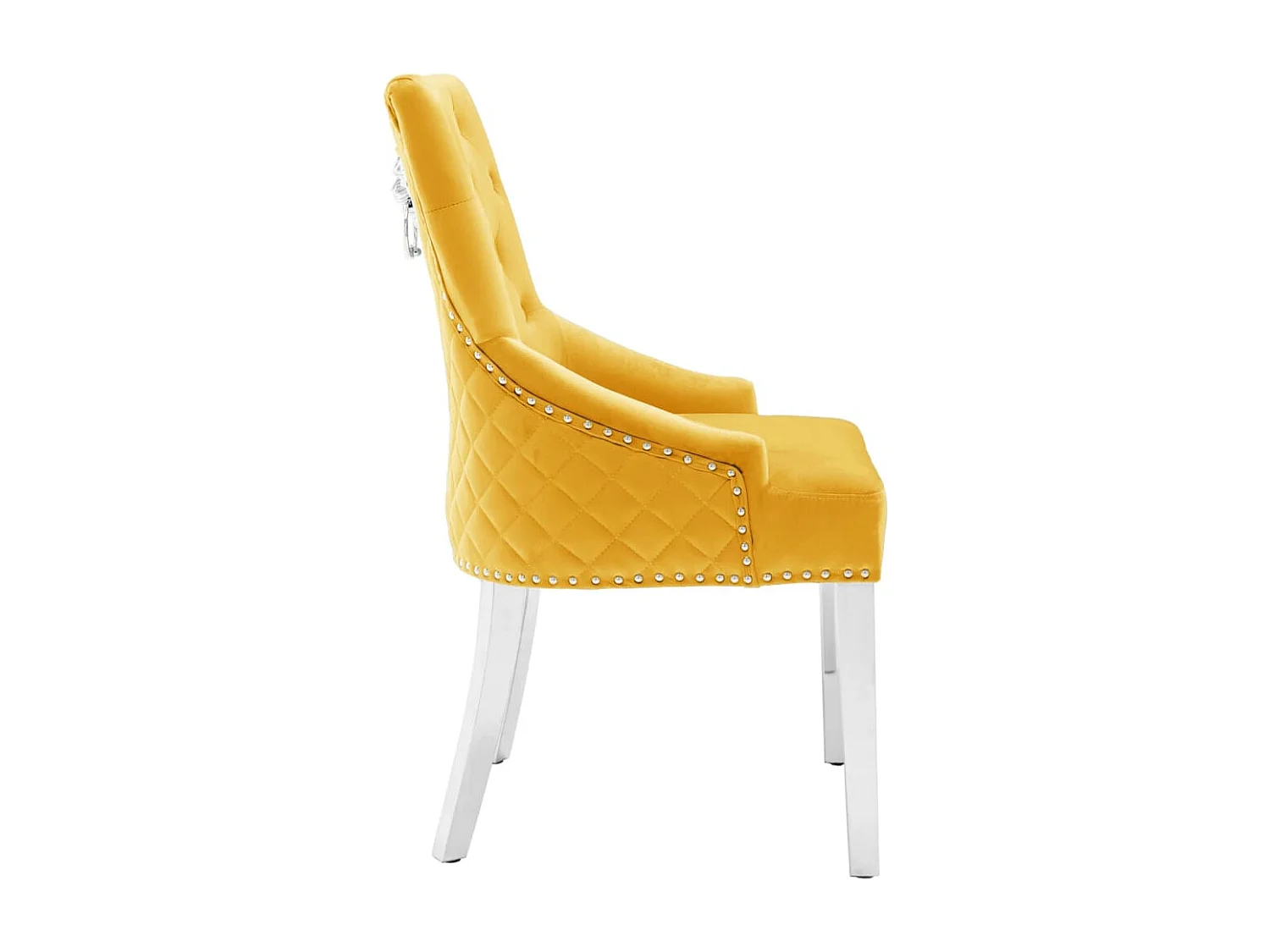 Eetkamerstoelen 2 st fluweel geel