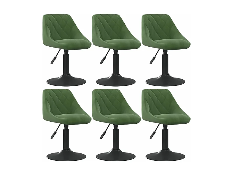 Sillas de comedor giratorias 6 unidades terciopelo verde oscuro