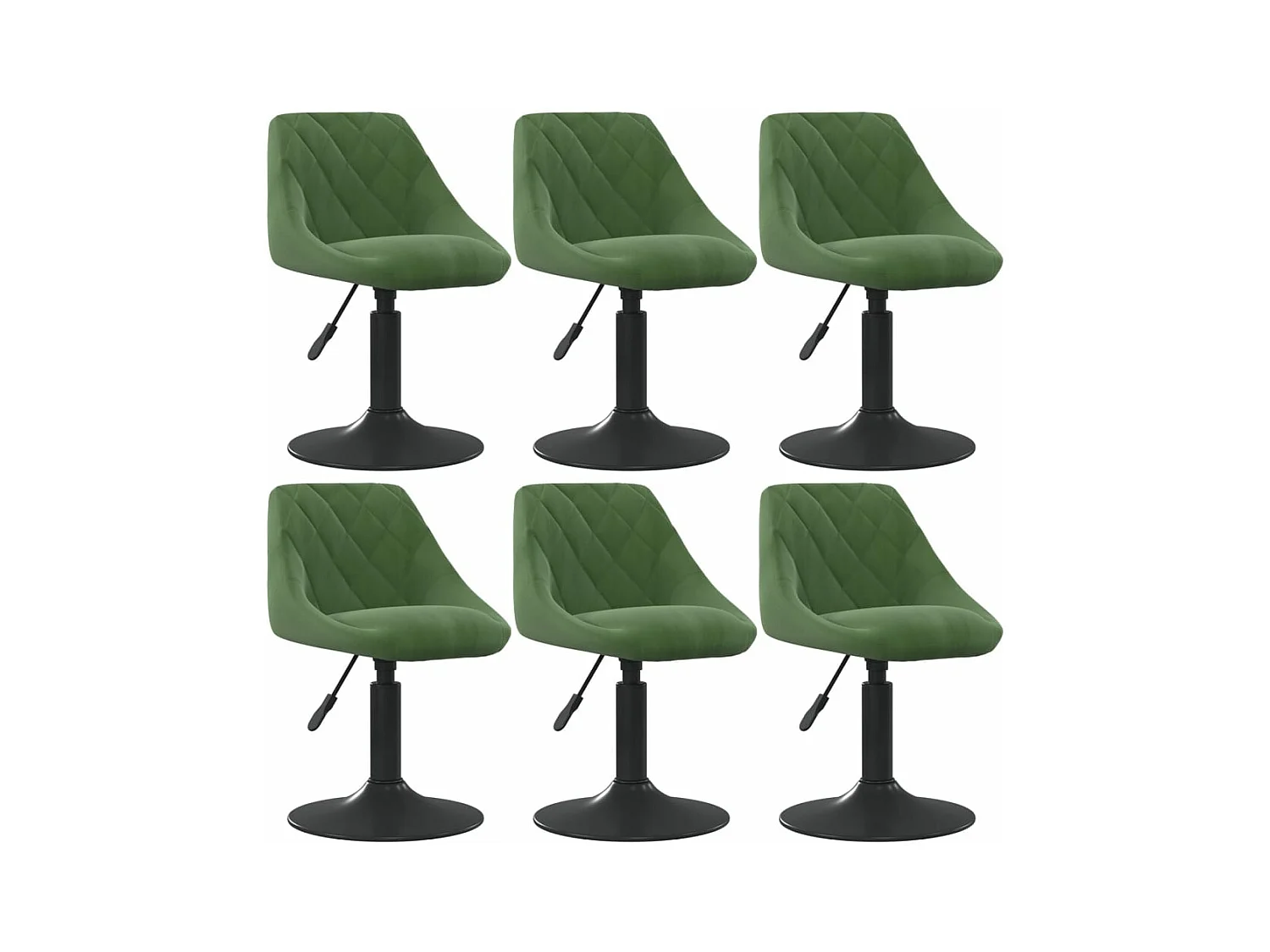 Chaises pivotantes à manger lot de 6 vert foncé velours