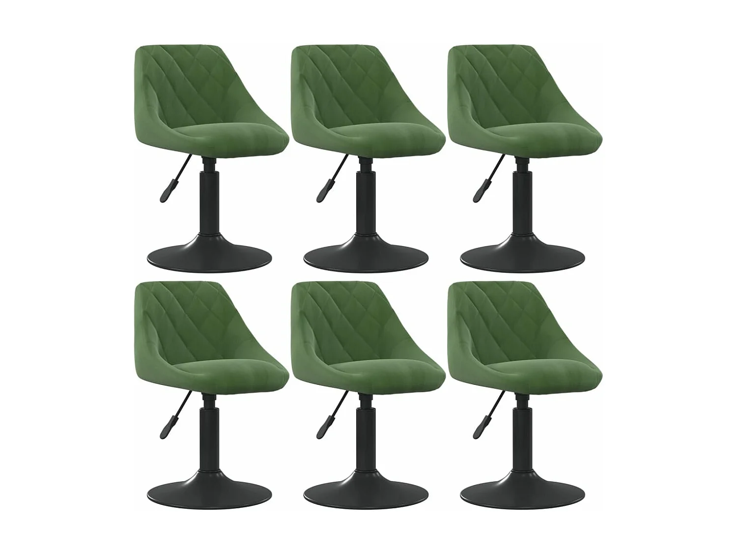 Chaises pivotantes à manger lot de 6 vert foncé velours