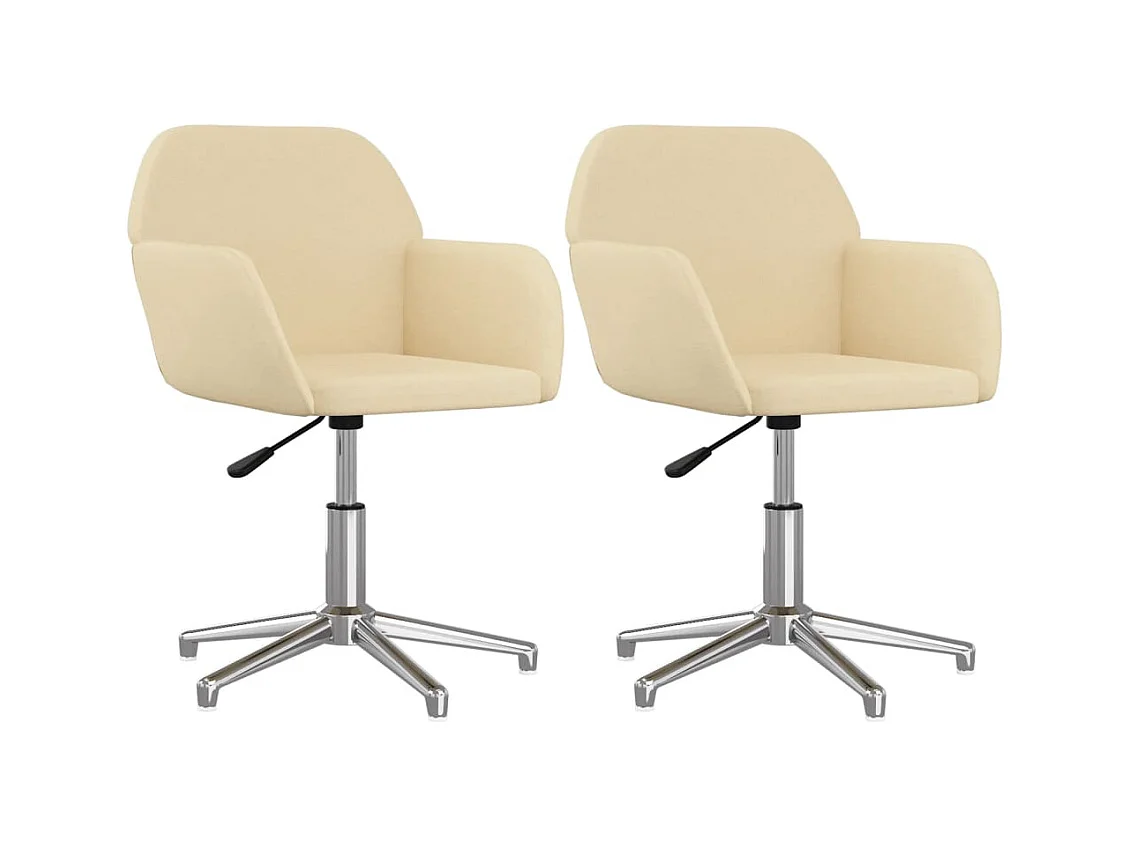 Chaises pivotantes à manger lot de 2 Crème Tissu