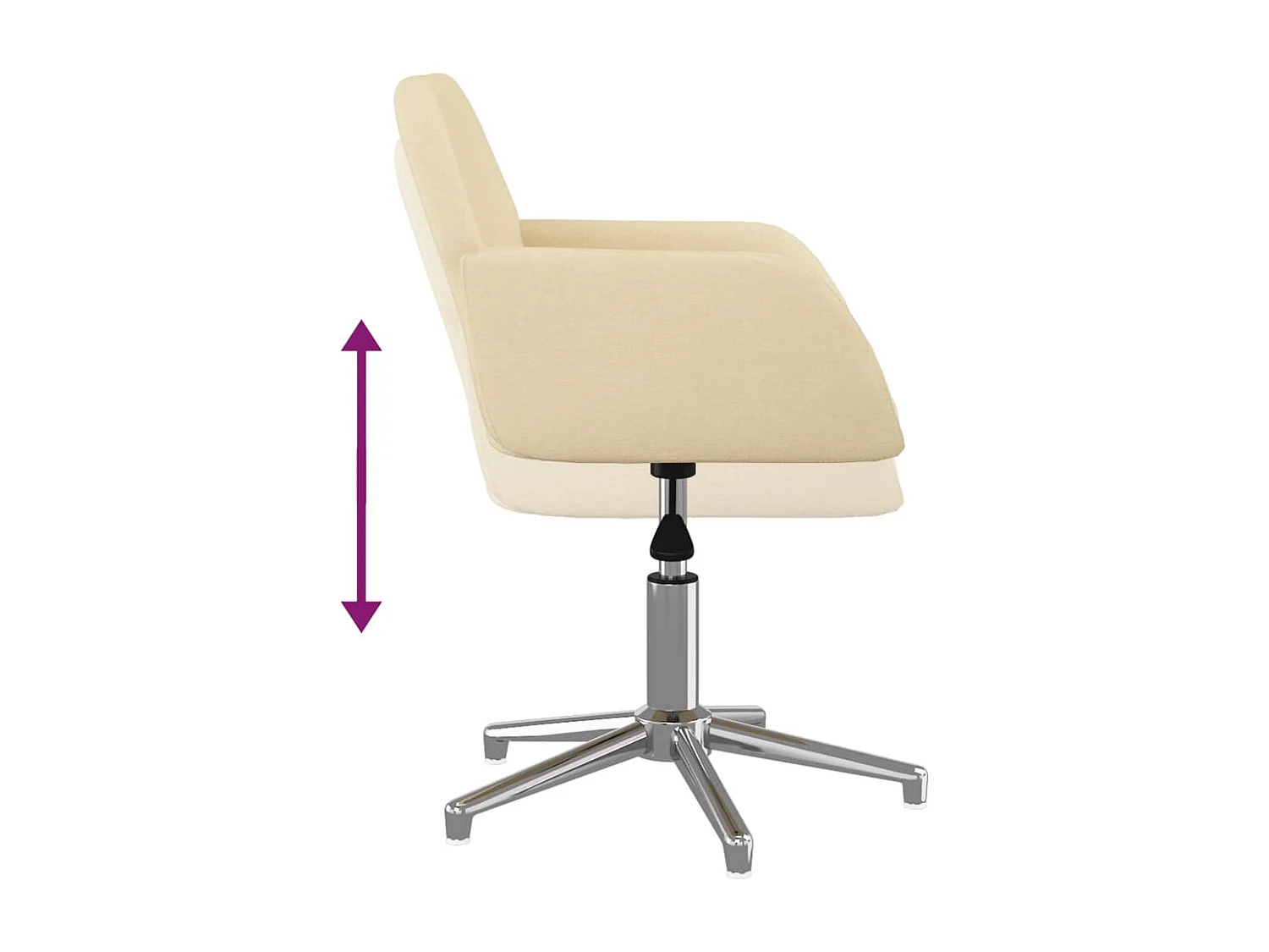 Chaises pivotantes à manger lot de 2 Crème Tissu