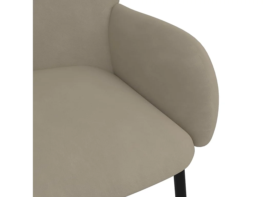 Chaises à manger lot de 2 Gris clair Velours