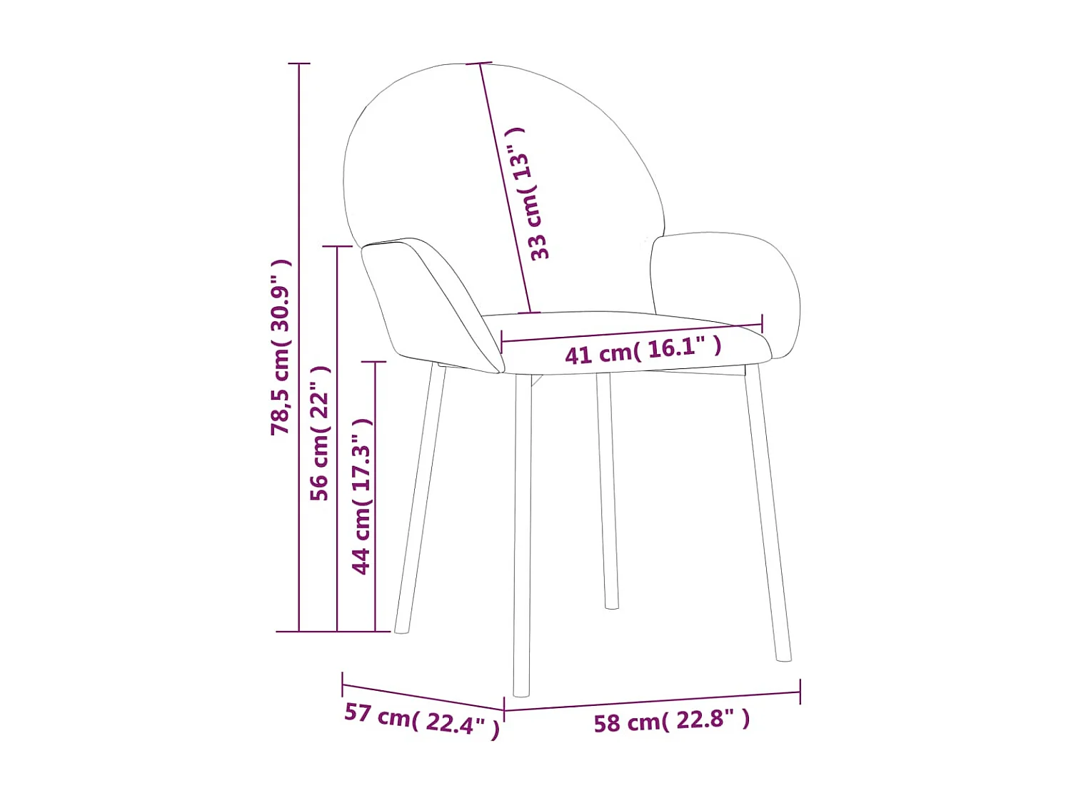 Chaises à manger lot de 2 Gris clair Velours