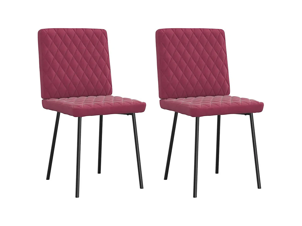 Chaises à manger lot de 2 Rouge bordeaux Velours