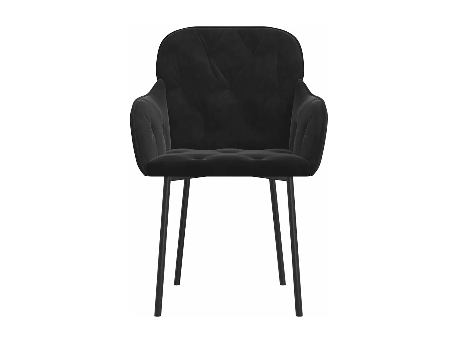 Chaises à manger lot de 2 Noir Velours