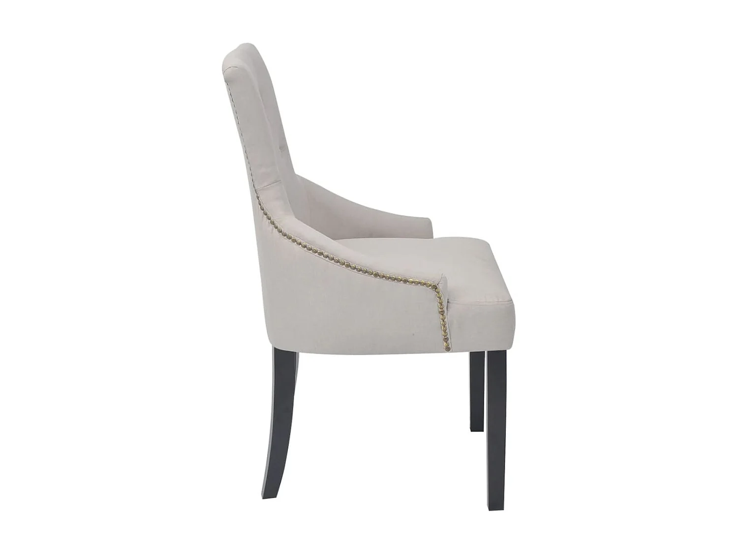 Eetkamerstoelen 6 st stof crèmegrijs