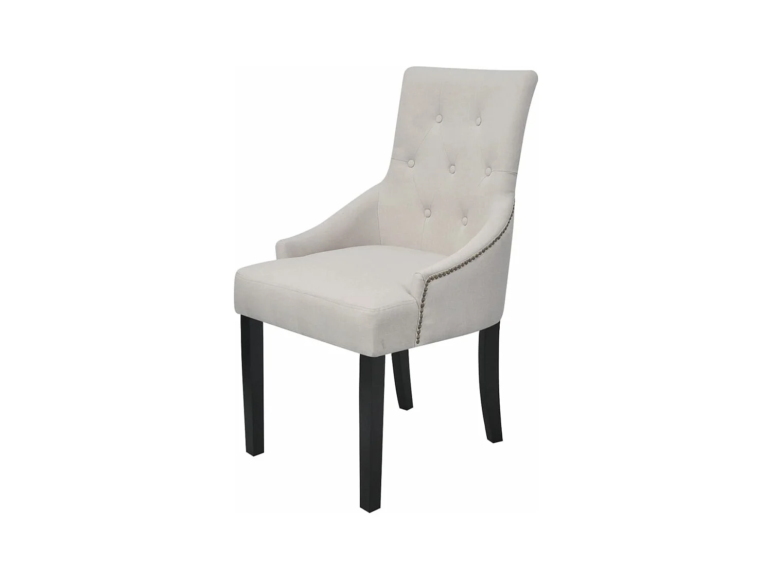 Chaises à manger lot de 6 gris crème tissu