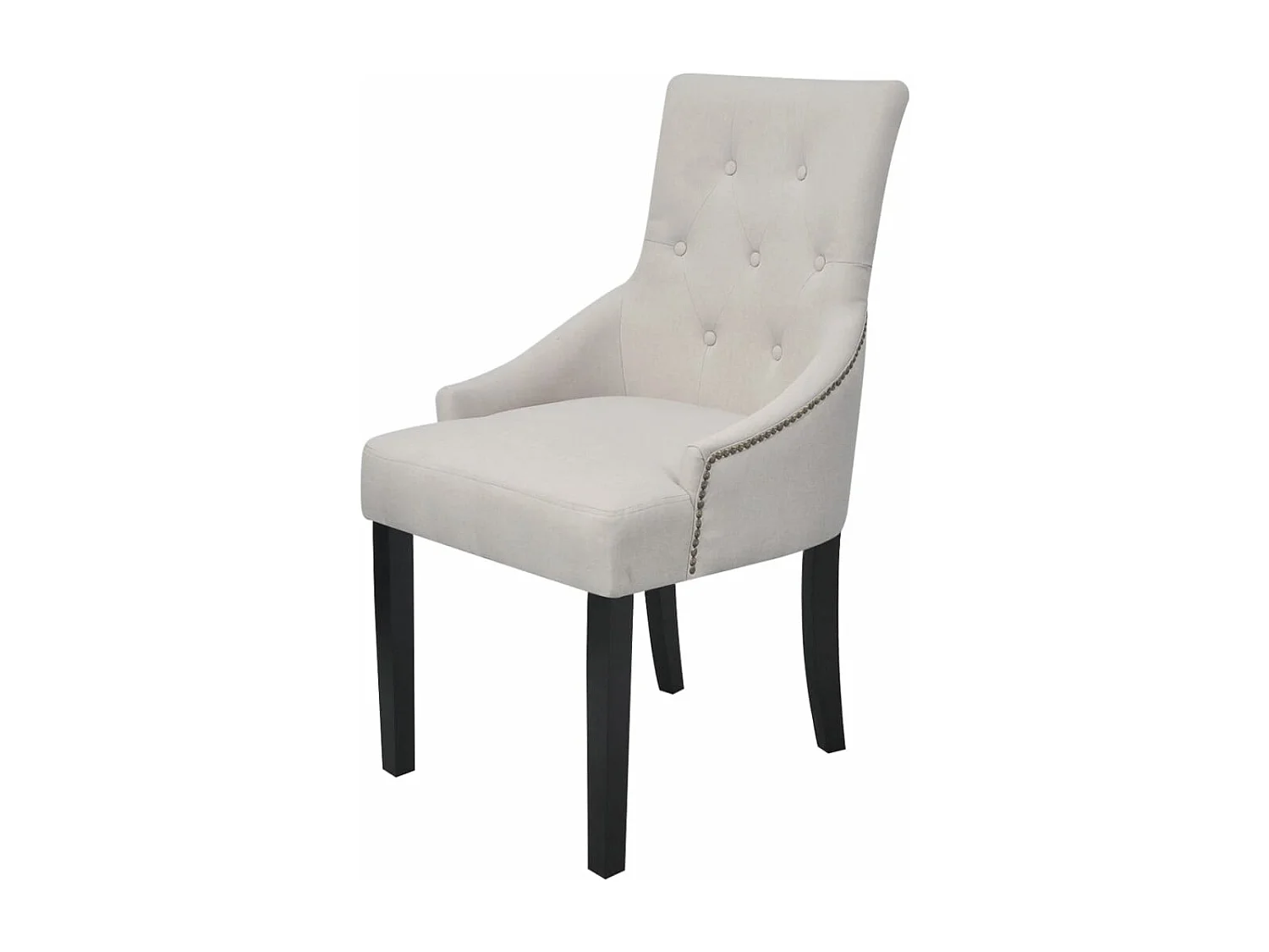 Chaises à manger lot de 6 gris crème tissu