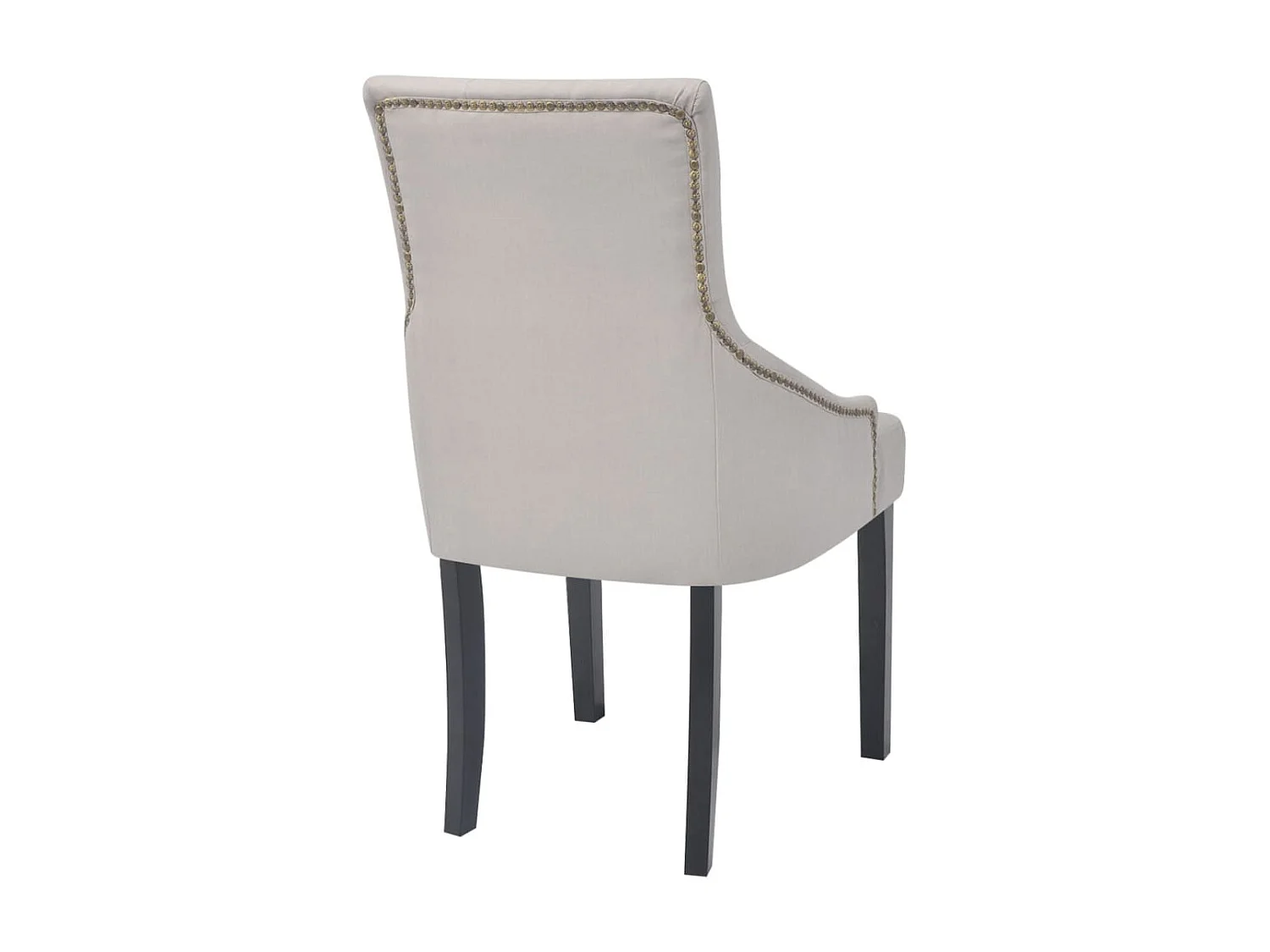 Chaises à manger lot de 6 gris crème tissu