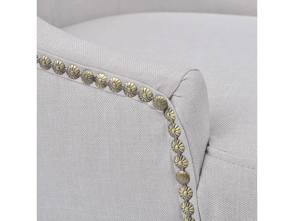 Chaises à manger lot de 6 gris crème tissu