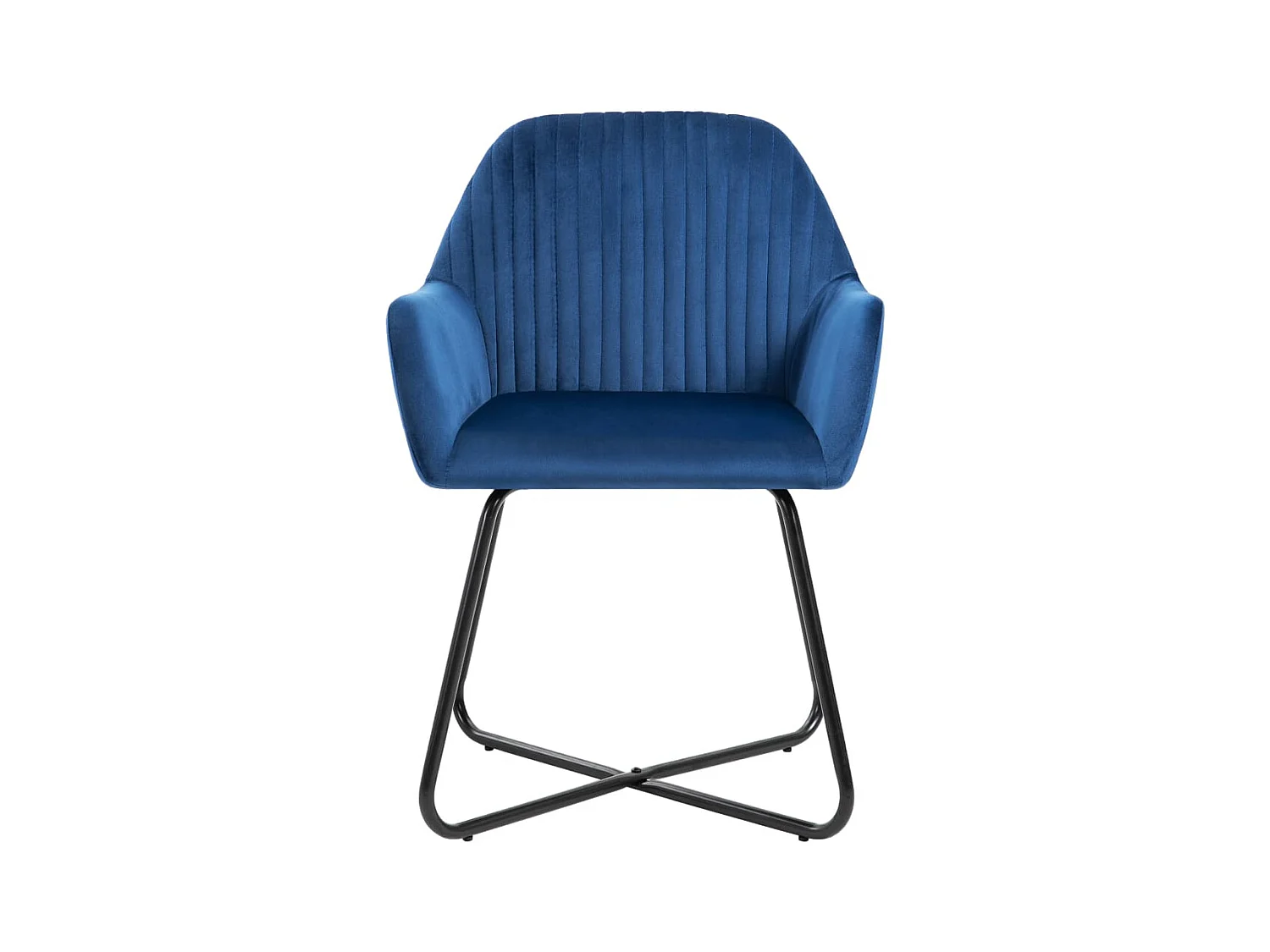 Chaises à manger lot de 2 Bleu Velours