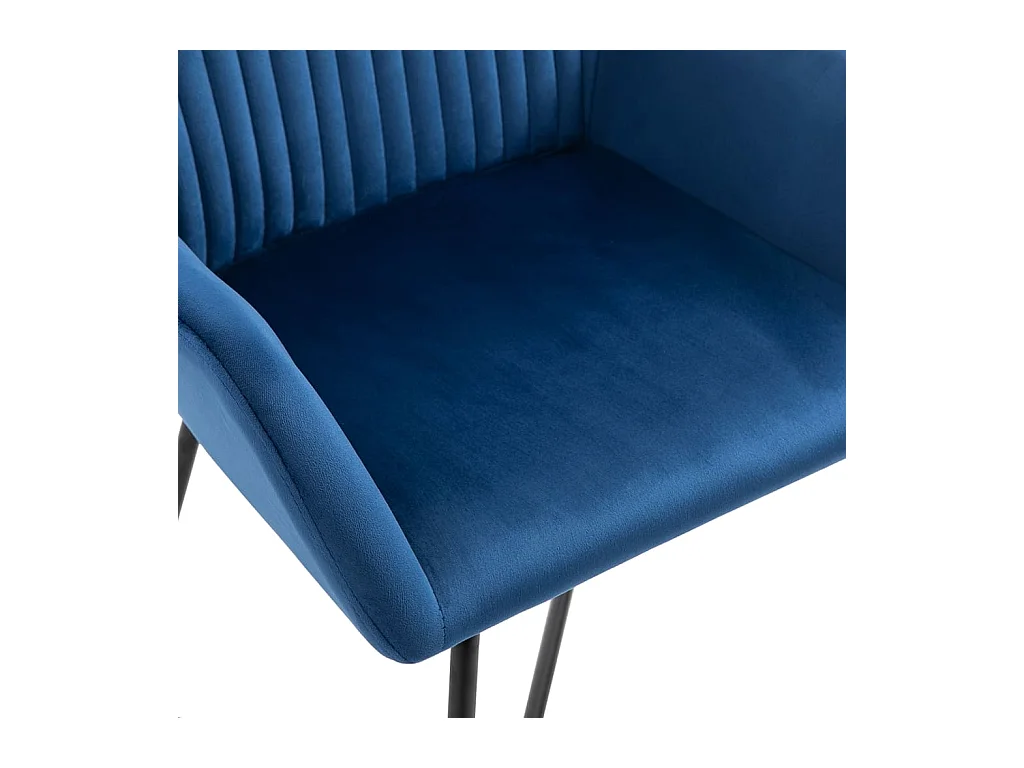 Chaises à manger lot de 2 Bleu Velours