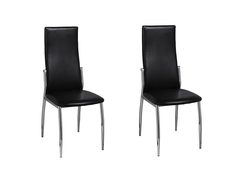 Sillas de comedor 2 unidades cuero sintético negro