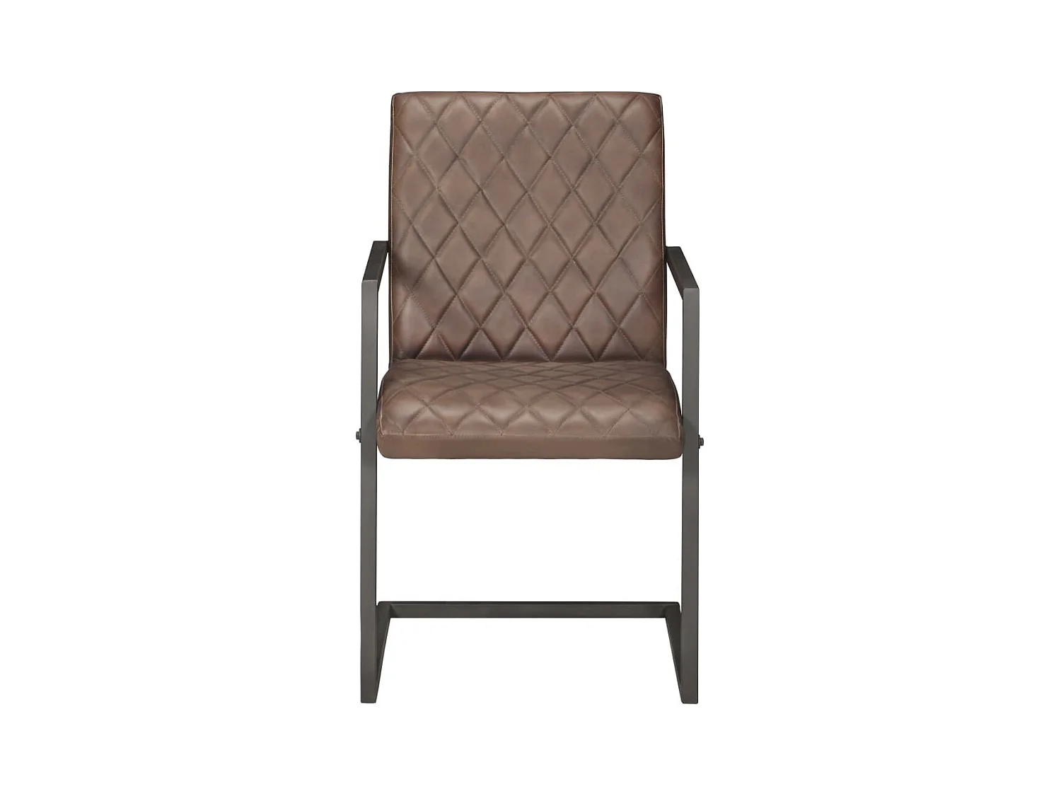 Chaises à manger cantilever lot de 6 marron cuir véritable