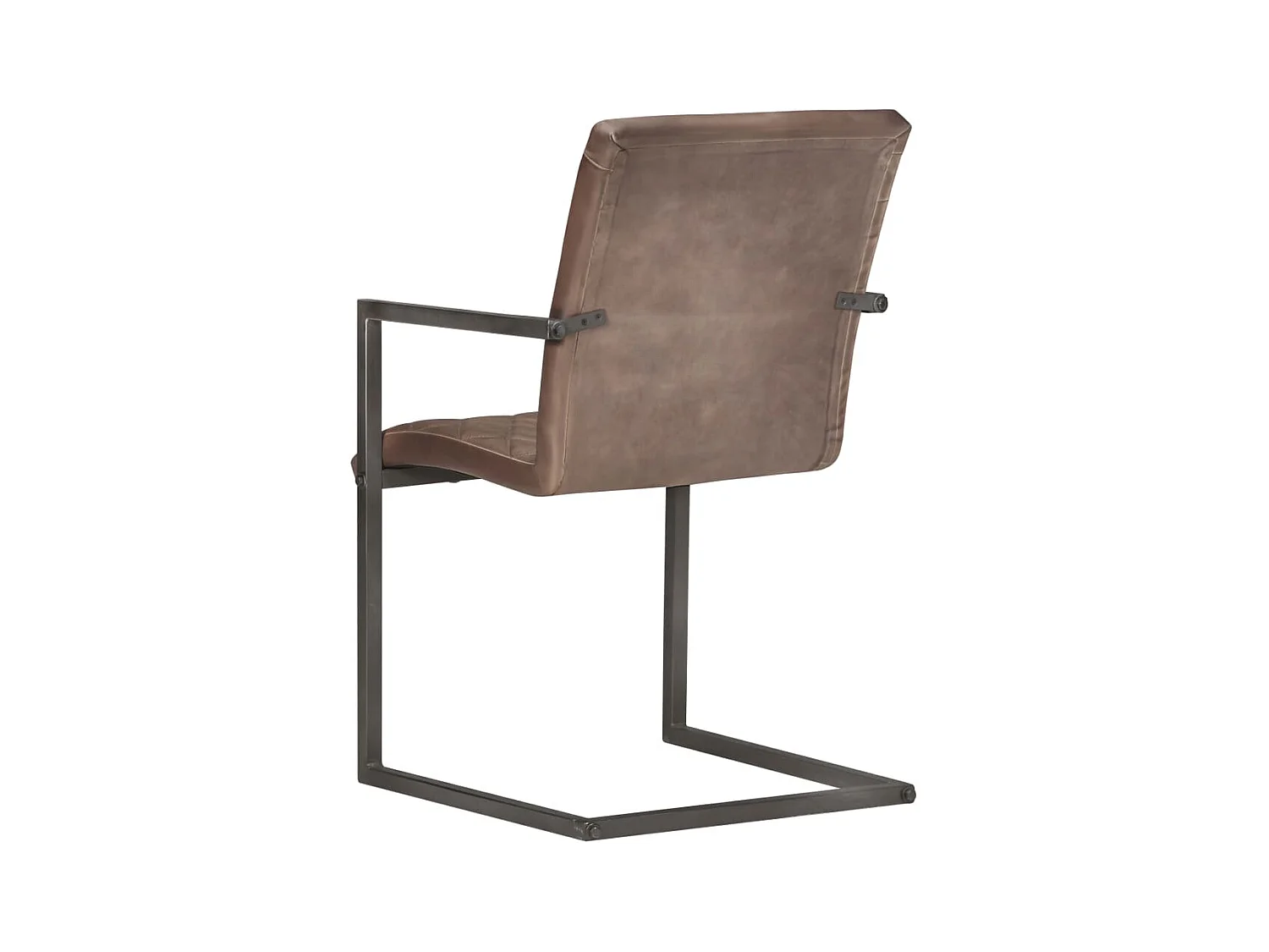 Chaises à manger cantilever lot de 6 marron cuir véritable