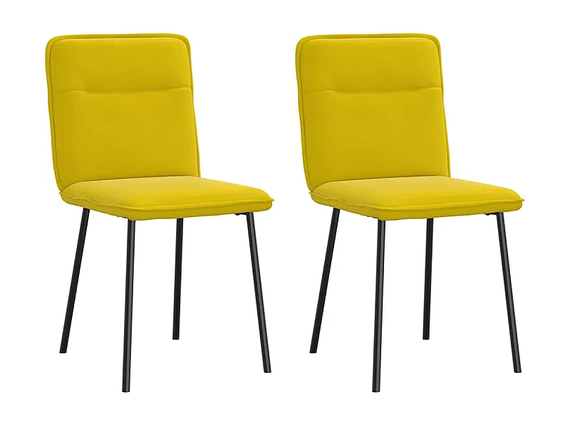 Cadeiras de jantar 2 peças veludo amarelo