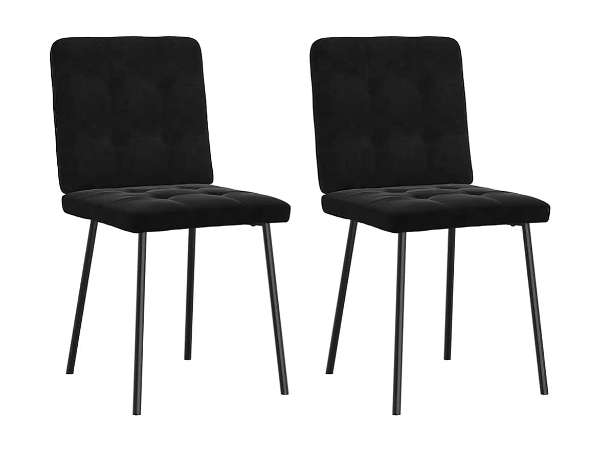 Cadeiras de jantar 2 peças veludo preto