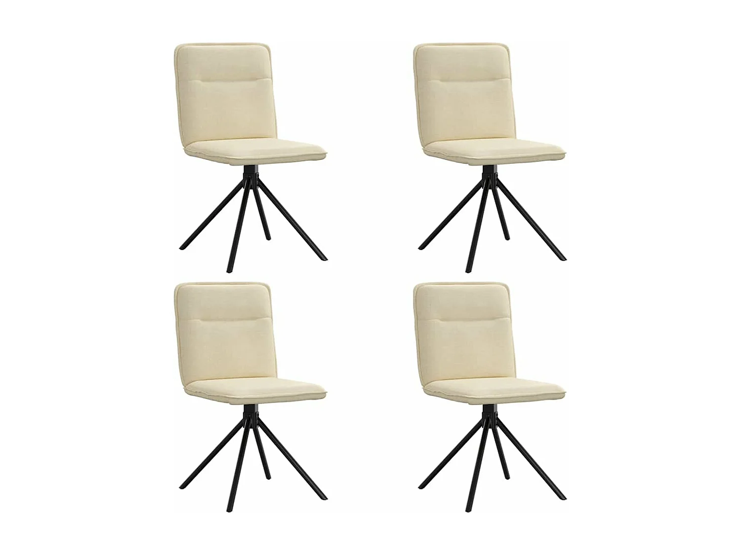 Cadeiras de jantar 4 peças tecido cor creme