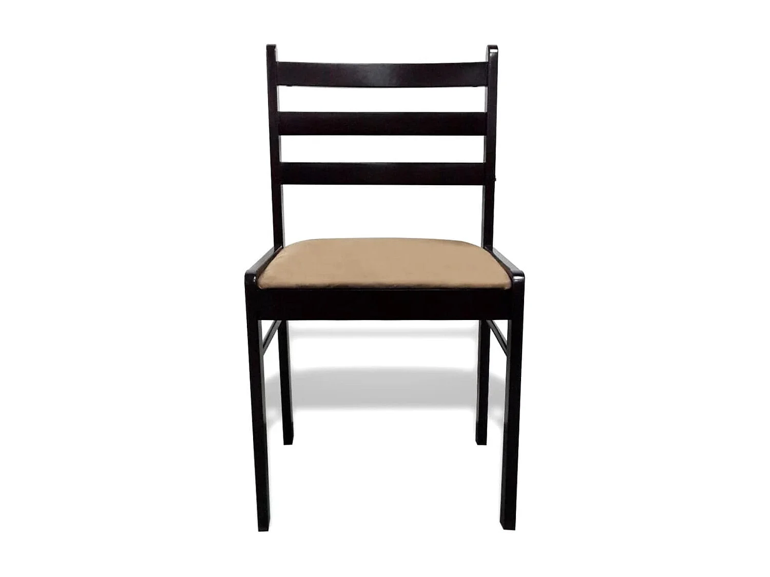 Chaises à manger lot de 6 marron bois solide et velours