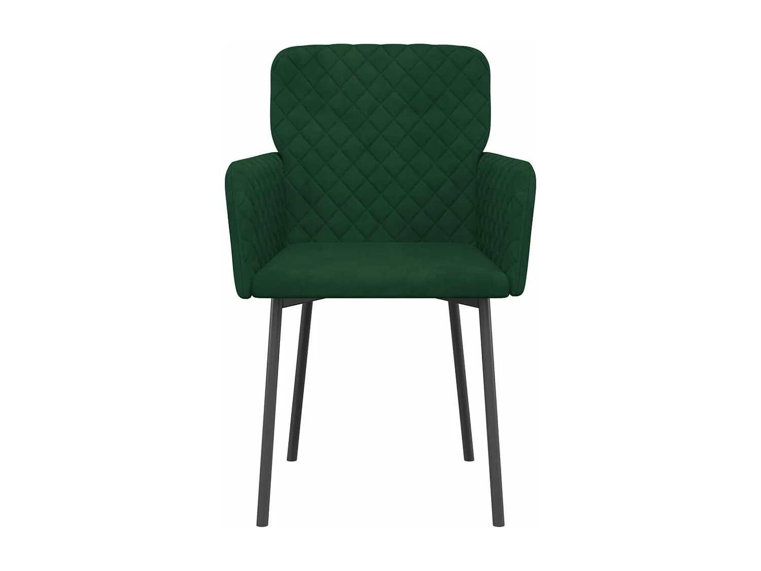 Chaises à manger lot de 2 Vert foncé Velours