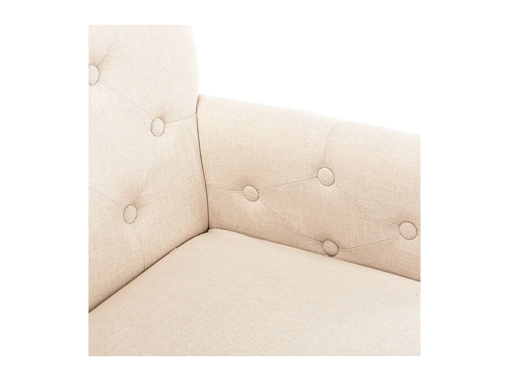 Chaises à manger avec accoudoirs lot de 6 beige tissu