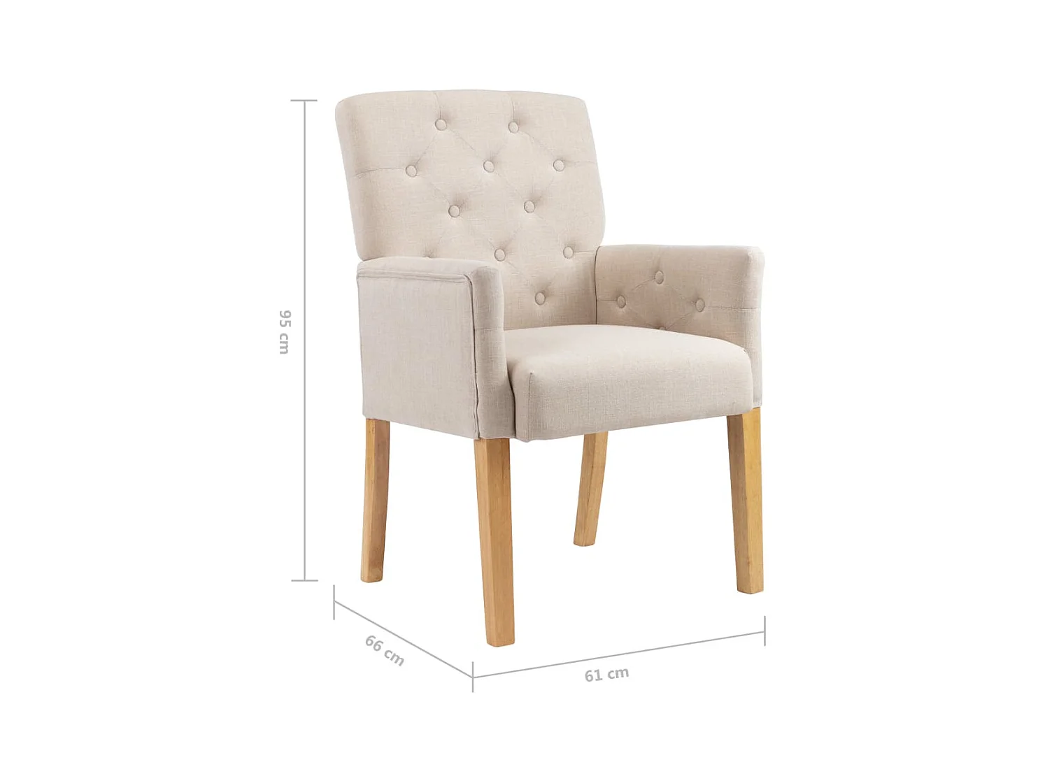 Chaises à manger avec accoudoirs lot de 6 beige tissu
