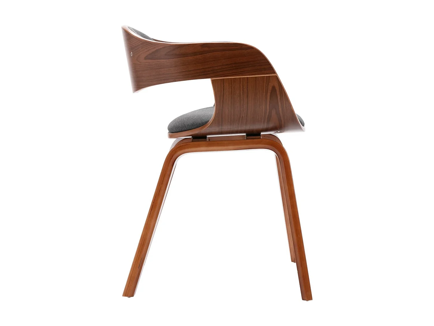 Eetkamerstoelen 6 st gebogen hout en stof grijs