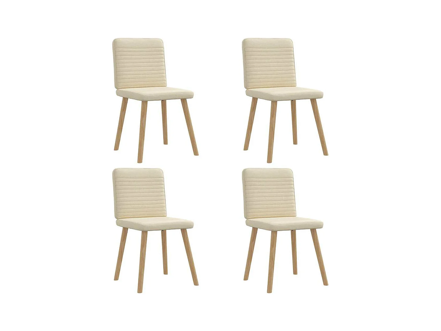Chaises à manger lot de 4 crème tissu
