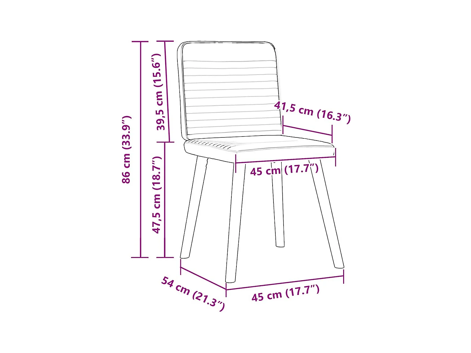 Chaises à manger lot de 4 crème tissu