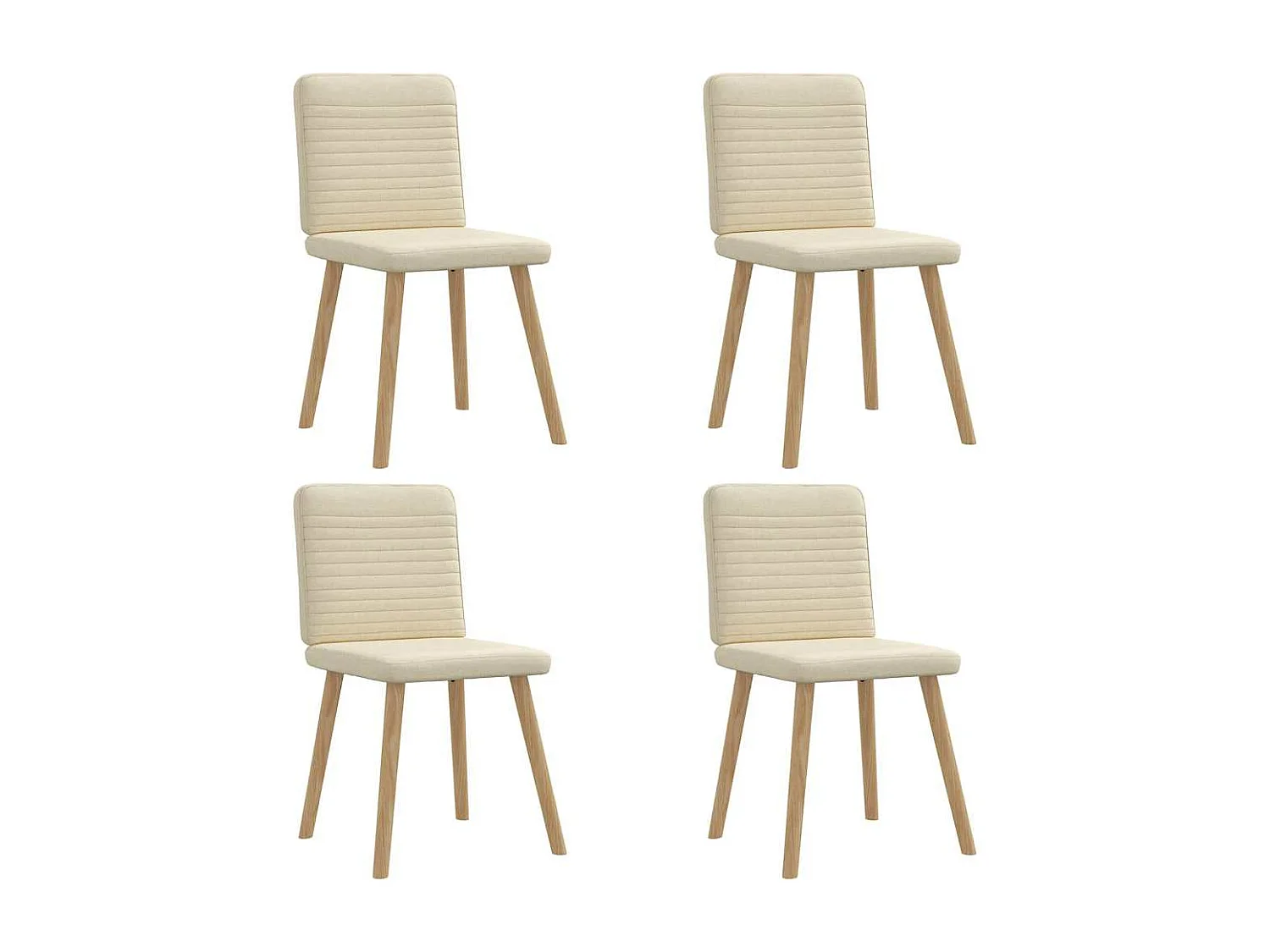 Chaises à manger lot de 4 crème tissu