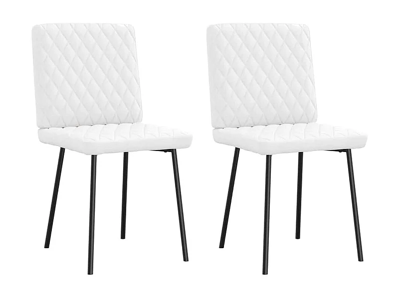 Chaises à manger lot de 2 blanc similicuir