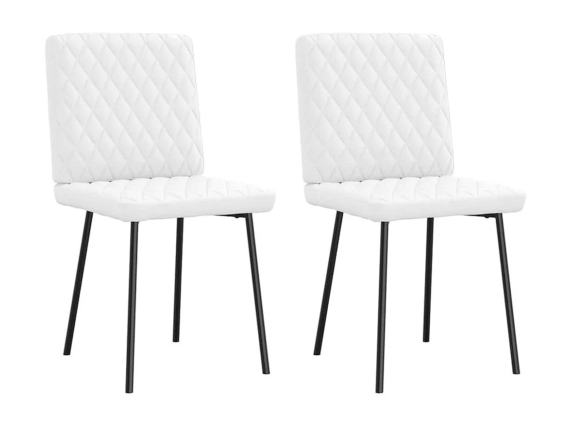 Sillas de comedor 2 unidades cuero sintético blanco