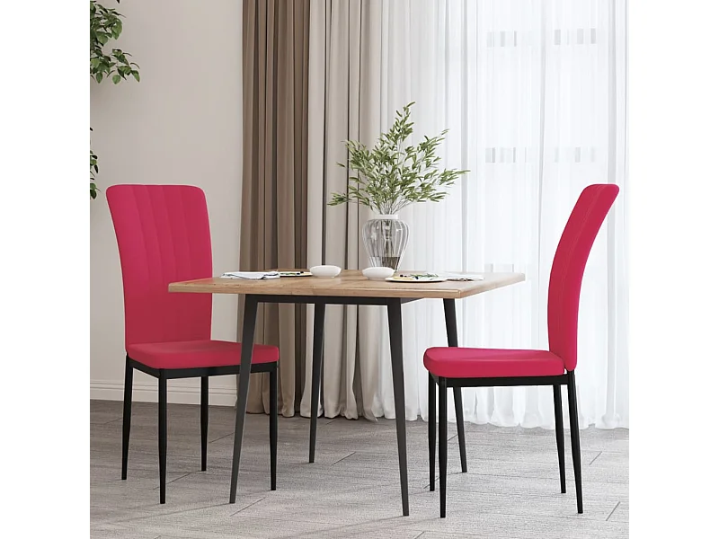 Sillas de comedor 2 unidades terciopelo rojo tinto