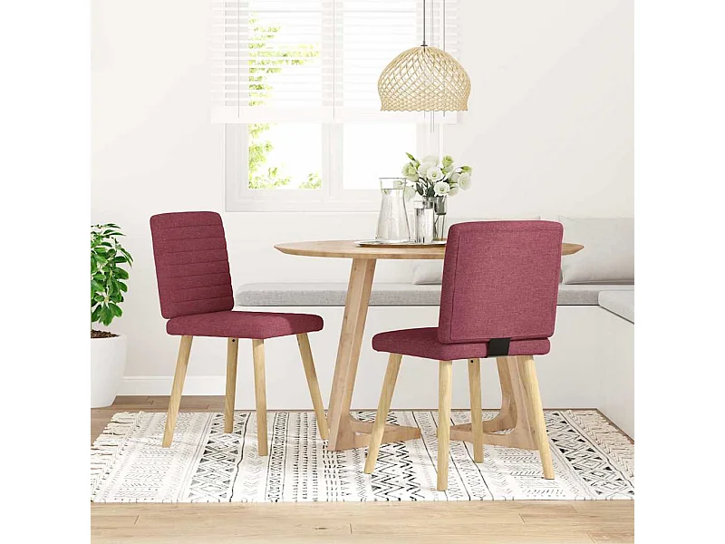 Eetkamerstoelen 2 st stof wijnrood