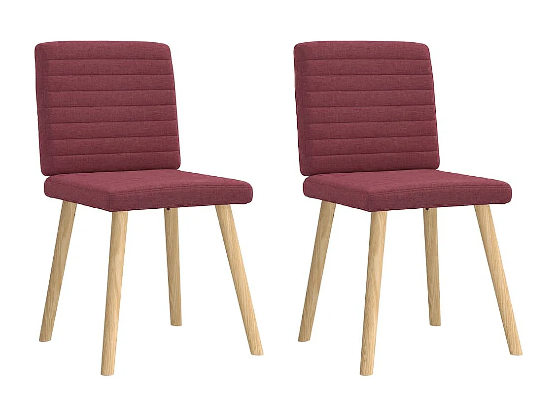 Sillas de comedor 2 unidades tela rojo tinto