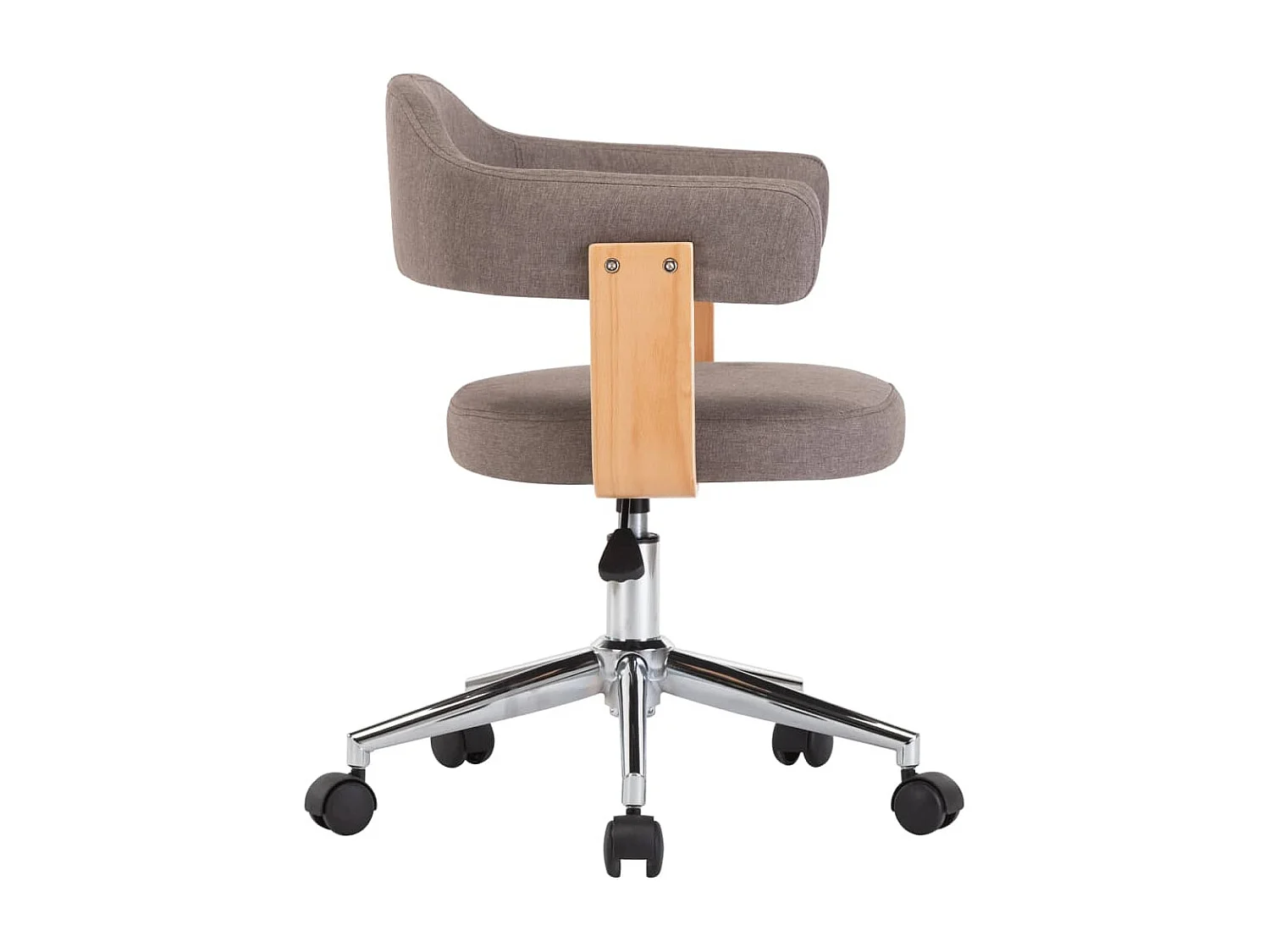 Eetkamerstoelen 6 st draaibaar gebogen hout en stof taupe