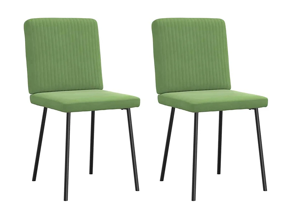 Chaises à manger lot de 2 Vert clair Velours