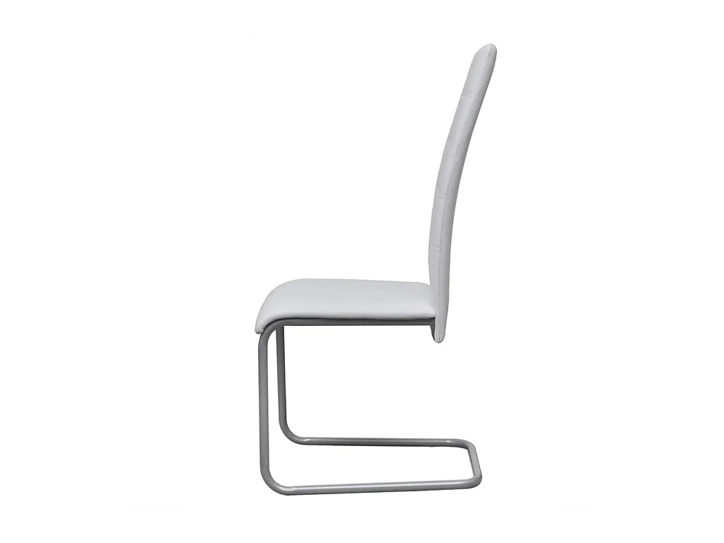 Chaises à manger cantilever lot de 6 blanc similicuir